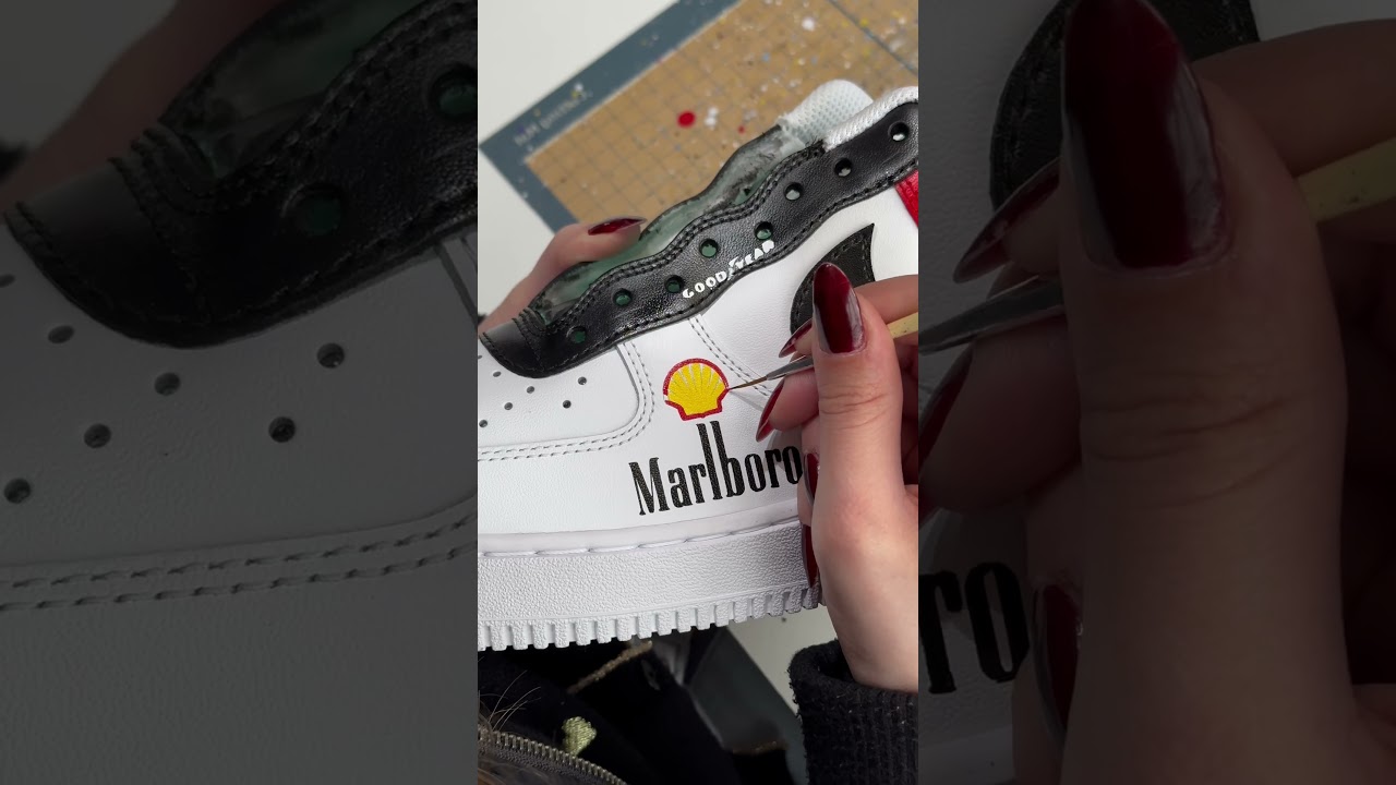T&ecirc;nis Nike Air Force customizado McLaren #mclaren #nikeairforce #sneakerhead #custom #f1 #arte #art