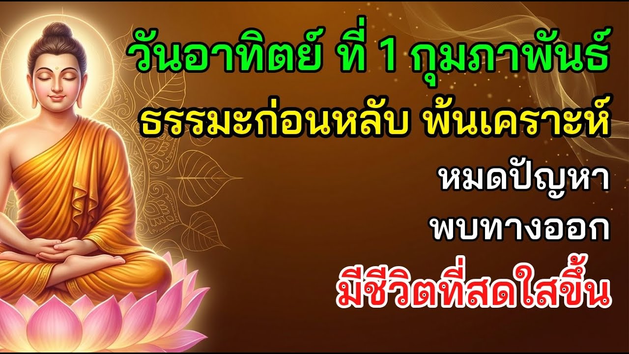 🍀 วันอาทิตย์ ที่ 1 กุมภาพันธ์ ธรรมะก่อนหลับ พ้นเคราะห์ หมดปัญหา พบทางออก