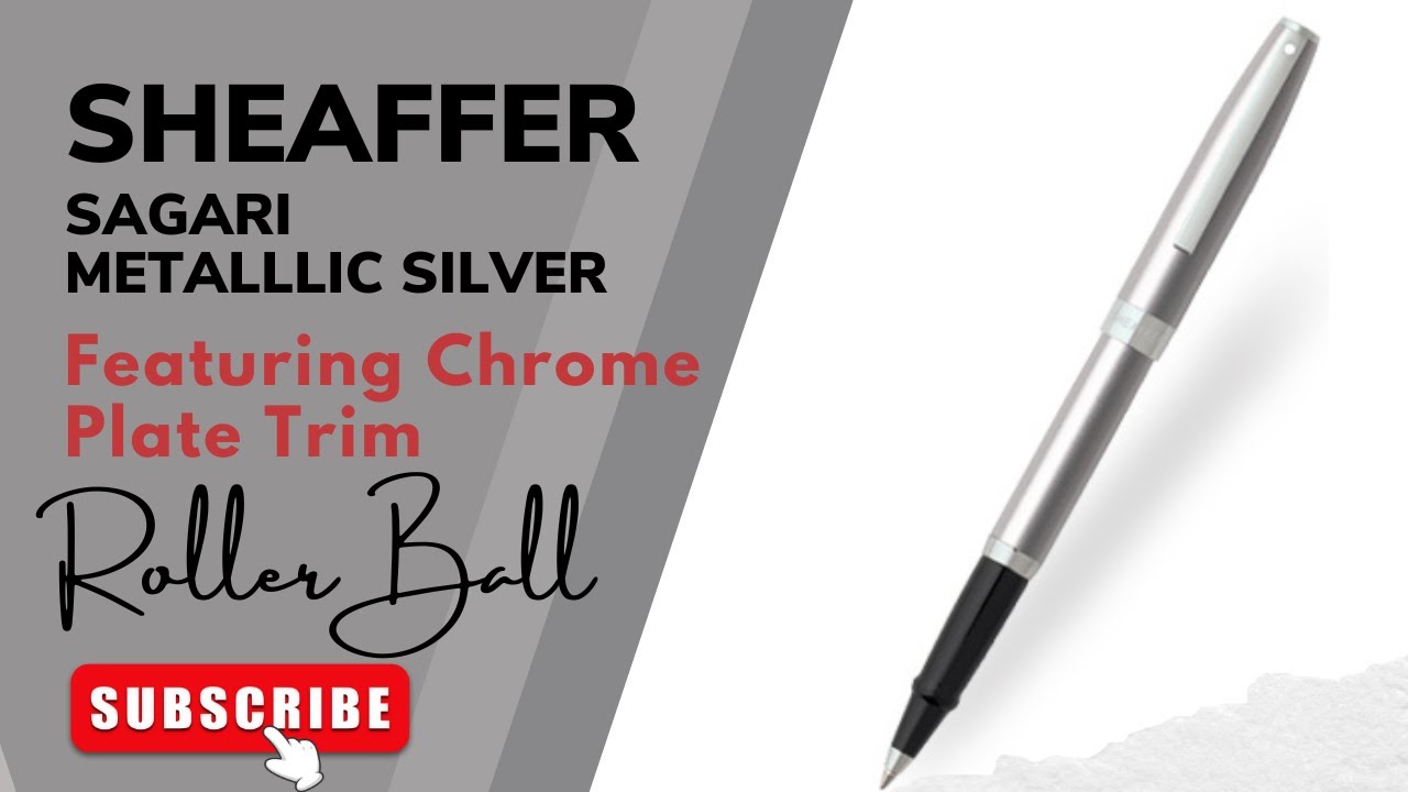 Sheaffer Model: 10753 Sagari Metalllic Silver Featuring Chrome Plate Trim Roller Ball 