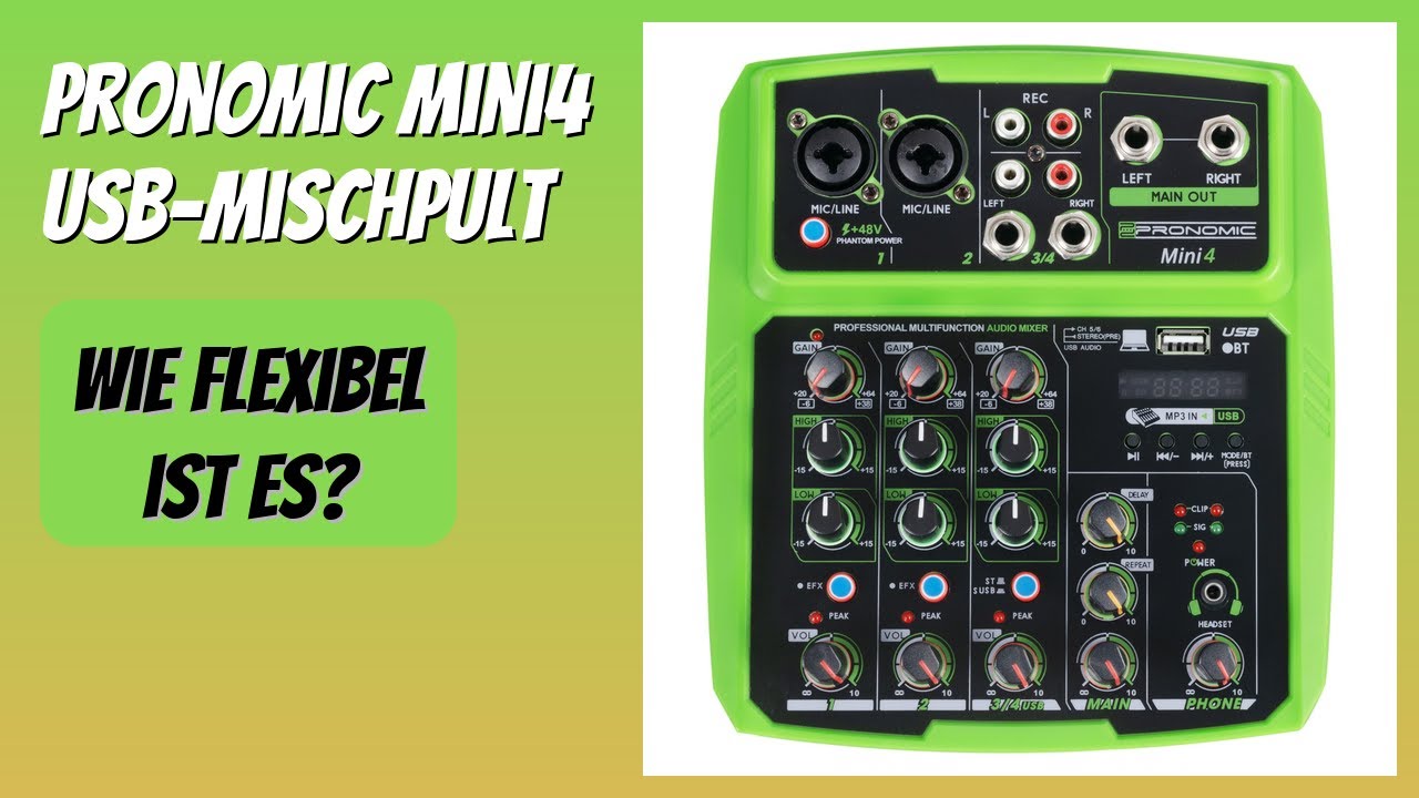 BEWERTUNG (2025): Pronomic Mini4 USB-Mischpult. Infos
