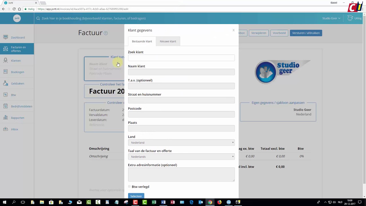 Jortt: factuur maken
