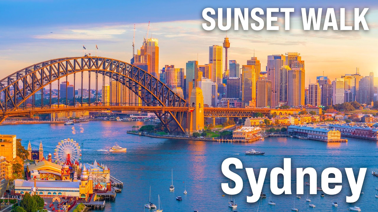 Sydney SUNSET WALK 2025: Experience Australia's Golden Hour and Sydney at Night [4K/60fps]