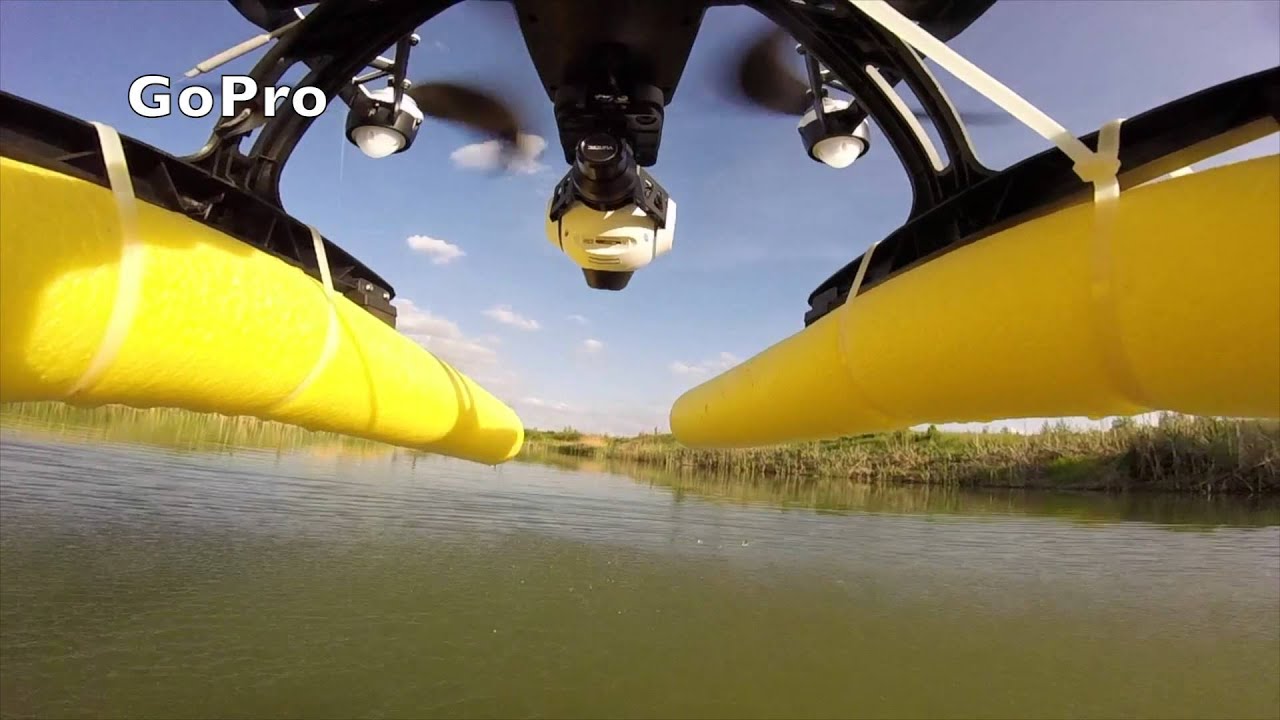 Yuneec Q500 on the Water - Wasserlandung/-start - no waterproof drone lands and starts on the water