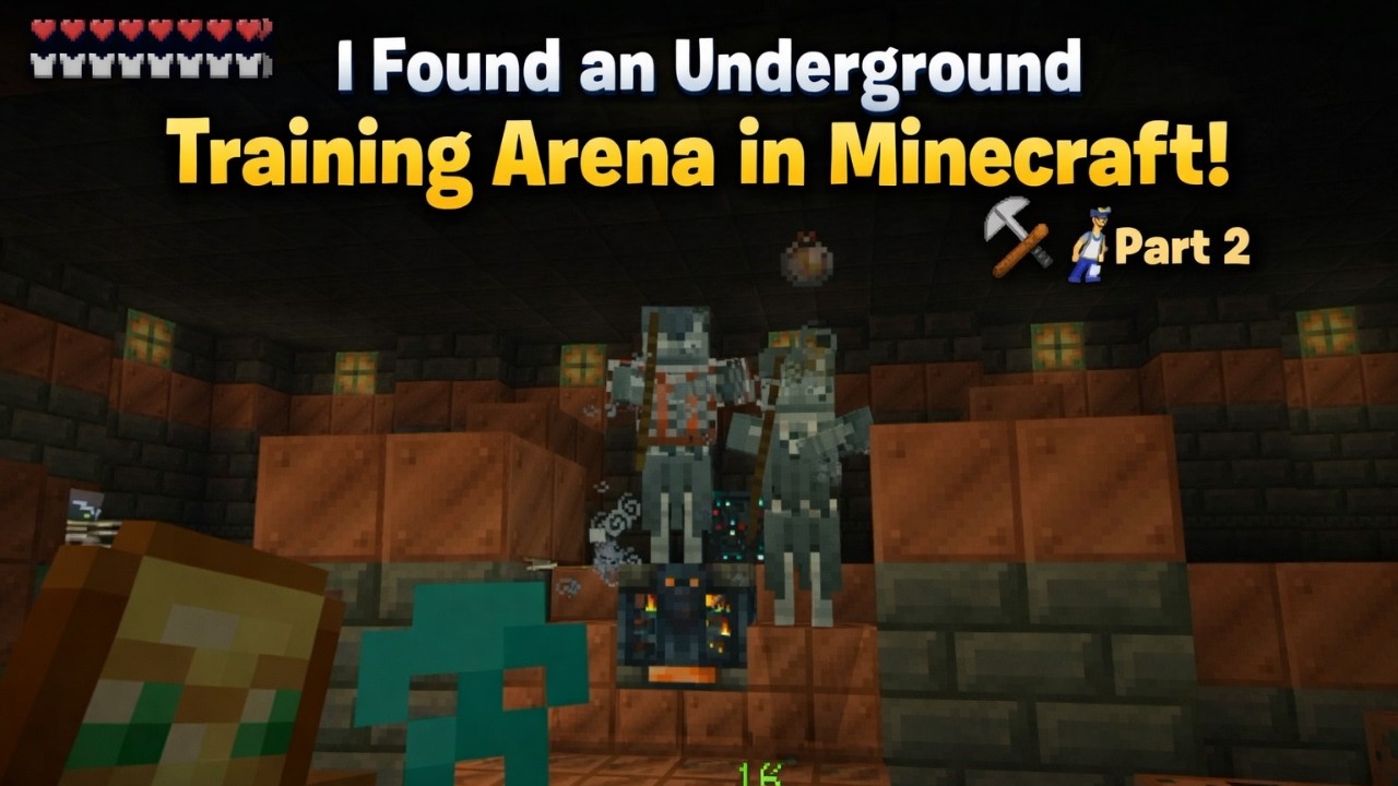 Hidden Underground Training Arena in Minecraft! 😮⛏️ | Part 2