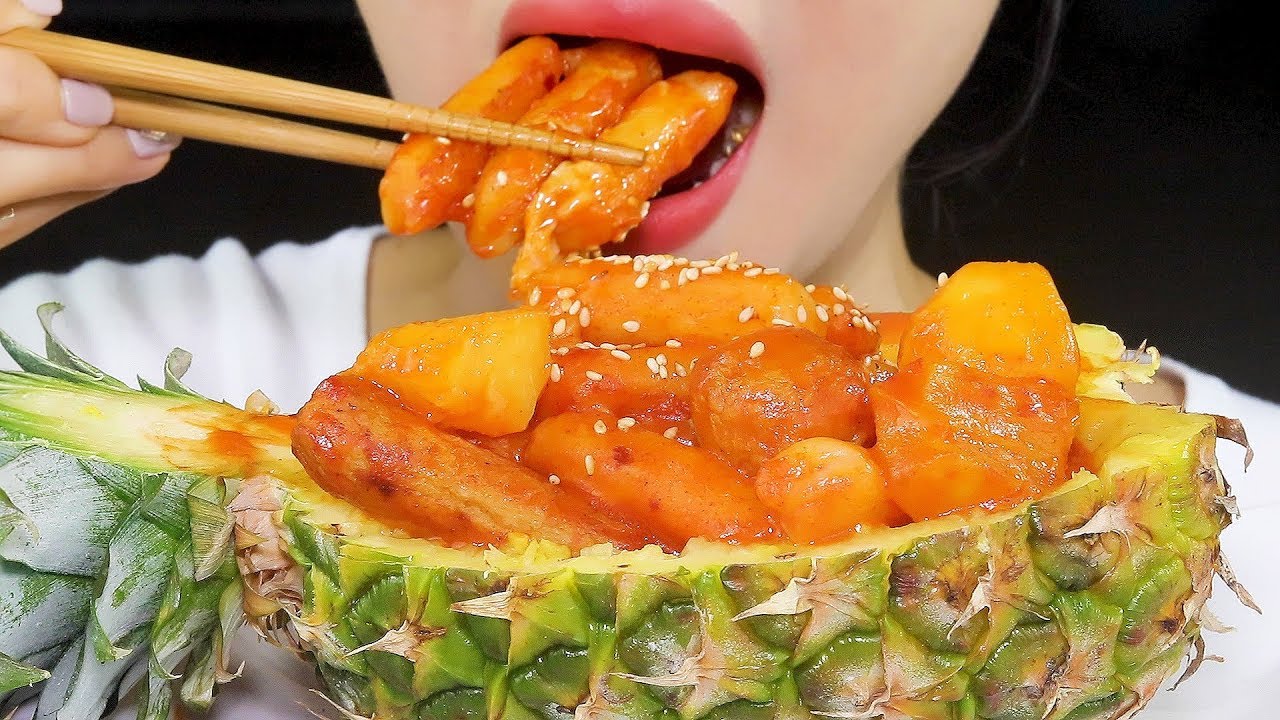 ASMR 🍍TTEOKBOKKI 파인애플떡볶이 먹방 SpicyChewy RiceCake