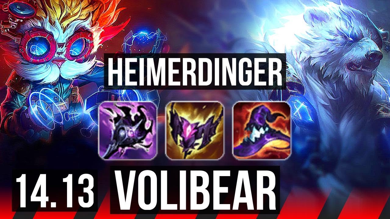 HEIMERDINGER vs VOLIBEAR (TOP) | 8 solo kills, 59k DMG, 500+ games | EUW Diamond | 14.13