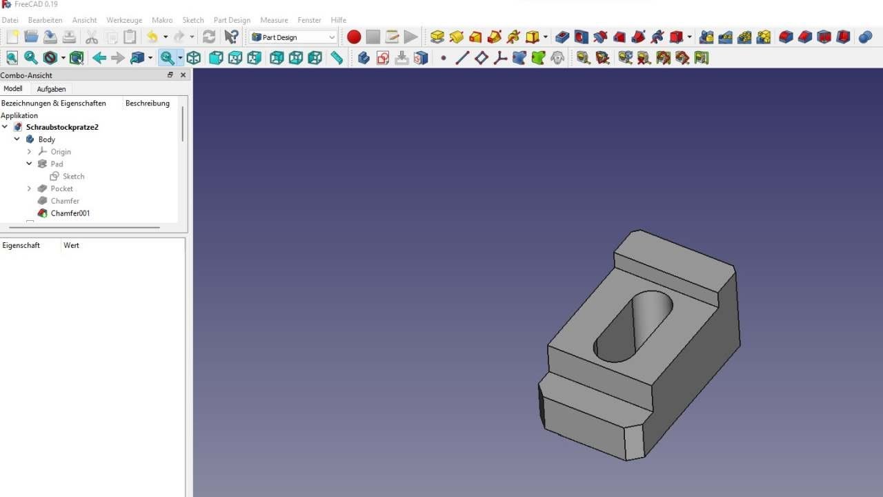 Konstruktion der Spannpratzen für den Schraubstock mit FreeCAD