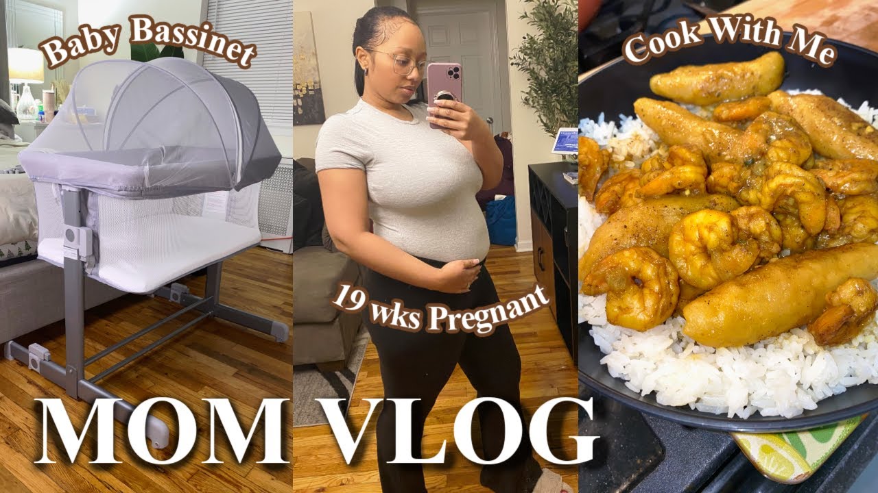 MOM VLOG | New Baby Bassinet, Pregnancy Cravings & Cooking Curry Shrimp