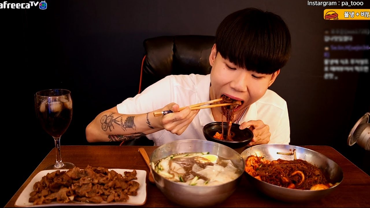 물냉면 비빔냉면에 숯불고기 쌓아서 먹방! MukBang Eating Show [파투]