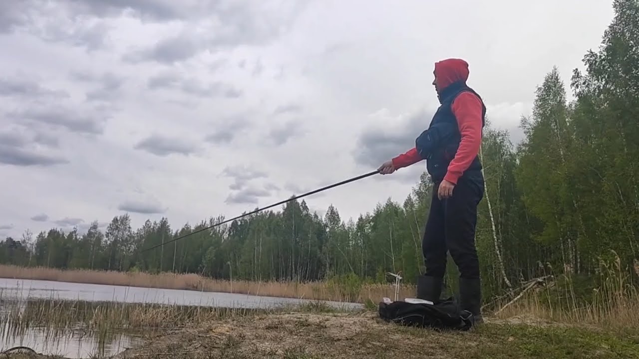 Ловля карася и плотвы на песчаном карьере, запустил рыбу в свой пруд.