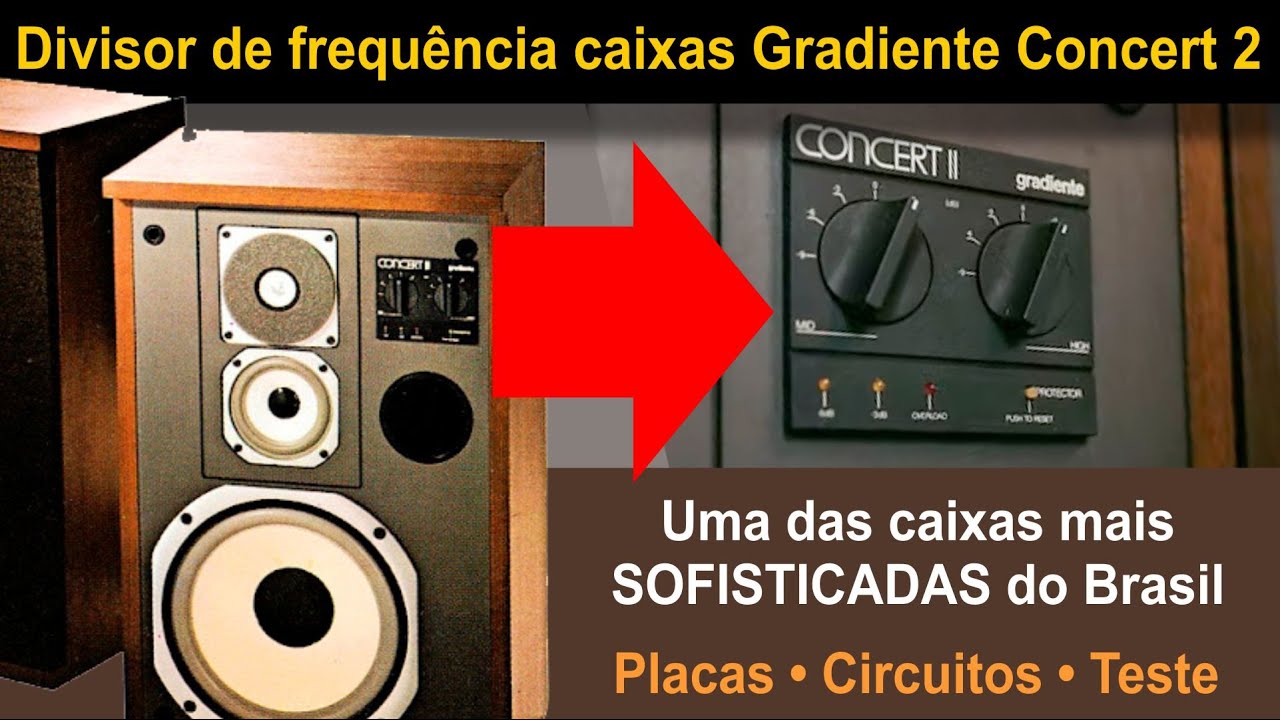 Divisor de frequência das caixas Gradiente Concert 2 - Esquema, placas, circuitos e testes