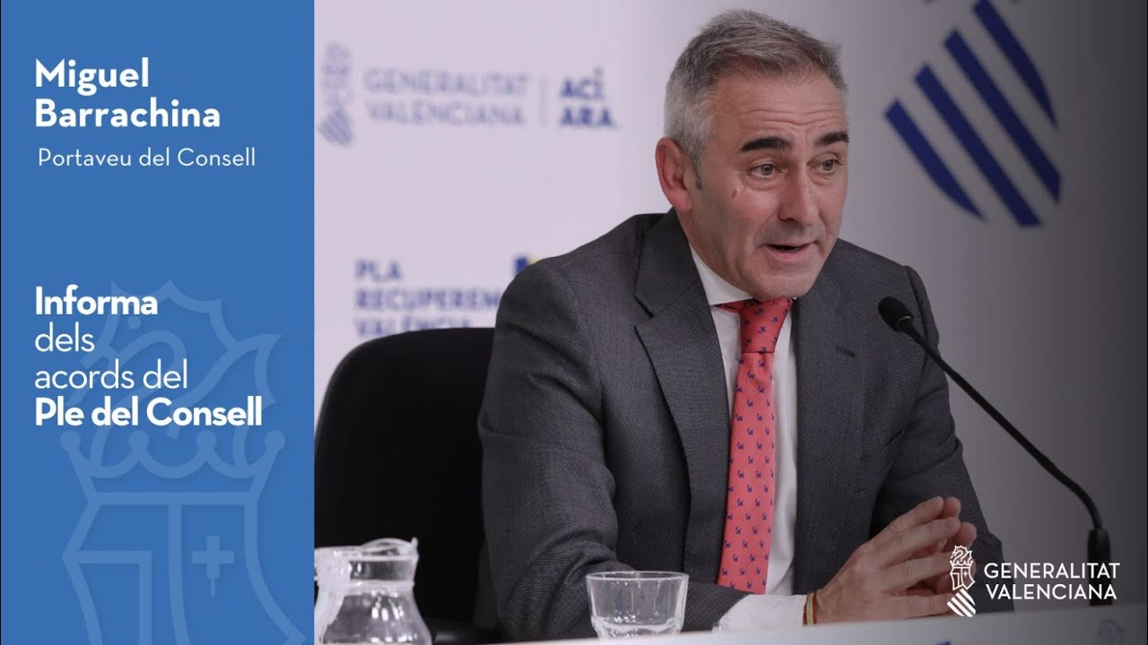 🏛🗣 El portaveu del Consell, Miguel Barrachina, informa dels assumptes tractats en el Ple del Consell