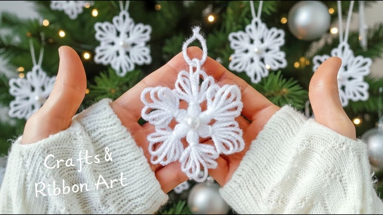 🌟🎄I'll Decorate the Christmas Tree and Give Them to My Friends - DIY Easy Yarn Snowflakes- Christmas