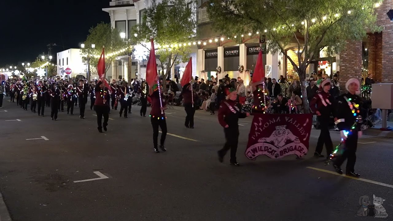 Paloma Valley High School Wildcat Brigade at 2025 Santa's Electric Light Parade