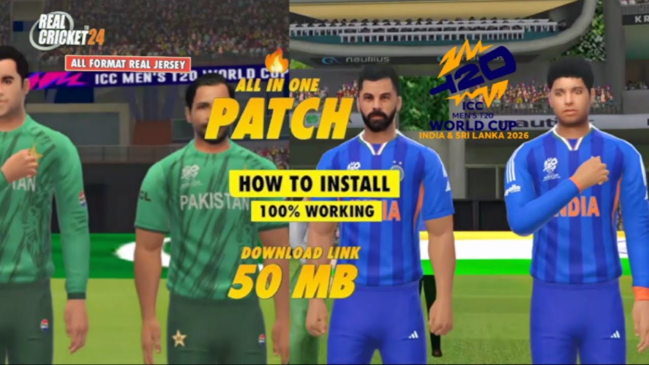 Download All T20I Word Cup Jerseys Patch For Rc24! Download and apply prosess 