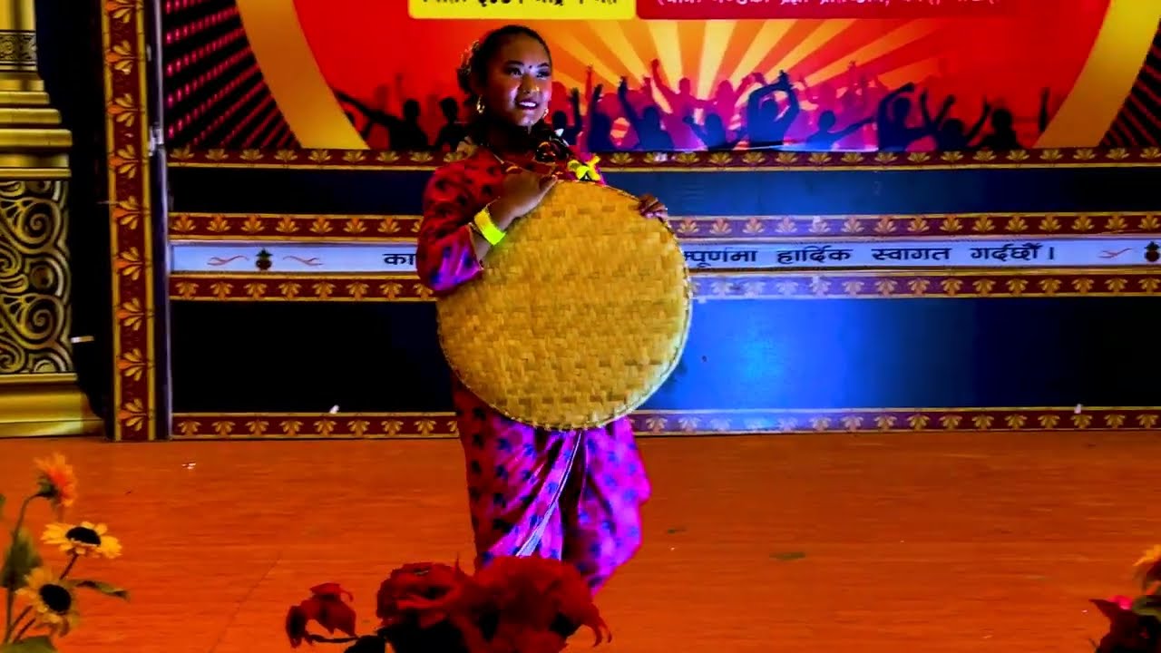 Pirati basyo Nepali dance at dance competition in Pokhara Nepal organized by nirtya nirdeshak sangh