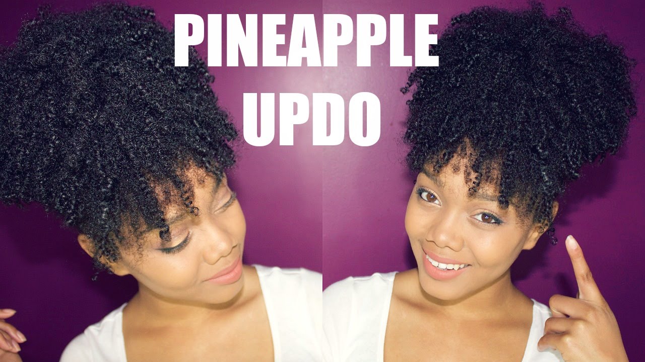 NATURAL HAIR | THE EASIEST PINEAPPLE UPDO ON KINKY CURLY HAIR