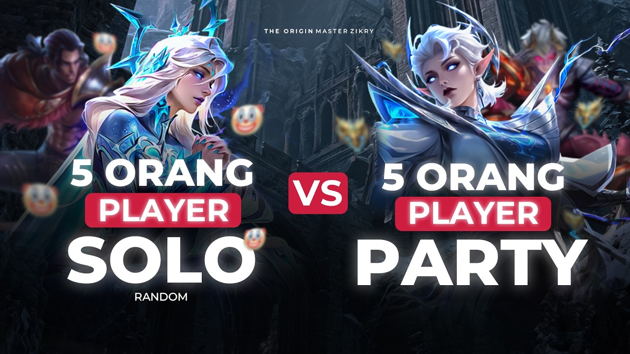 5 ORANG PLAYER SOLO vs 5 ORANG PLAYER PARTY DI MOBILE LEGENDS, MATCH SERU !!!
