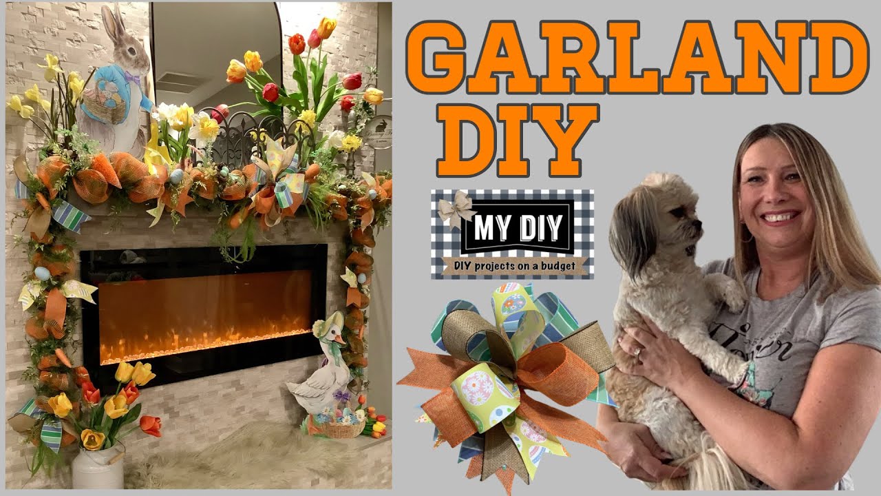 HOW TO MAKE A GARLAND | EASTER GARLAND DIY | SPRING FIREPLACE DECOR | PETER RABBIT!