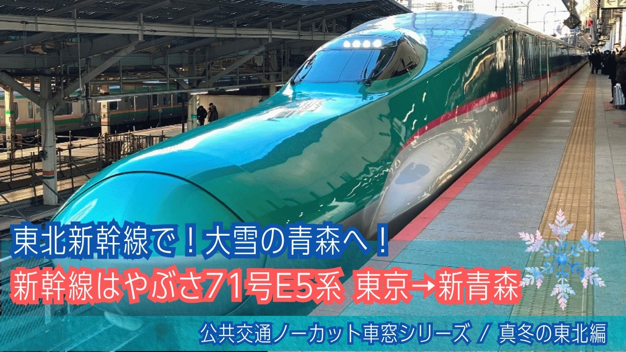 新幹線はやぶさ71号E5系 車窓(雪)東京&rarr;盛岡・新青森/ 東北新幹線 東京0848発[Japan]Train(Shinkansen)Window View | Tokyo - Shin Aomori