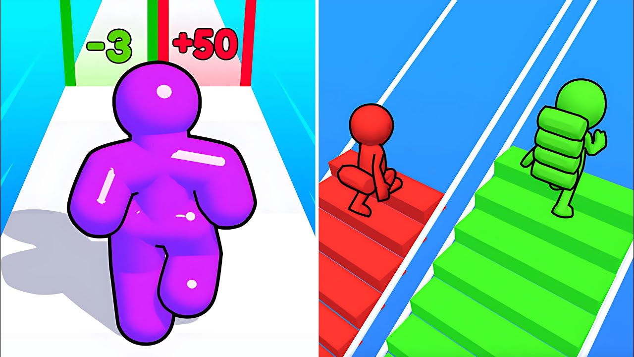 Tall Man Run🆚Bridge Race Max Levels Walkthrough Android IOS 9976 Max Mobile Gameplay 