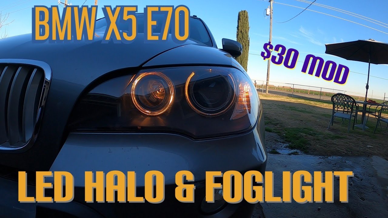 BMW e70 x5 LED halo ring and fog light replacement + (lense update)