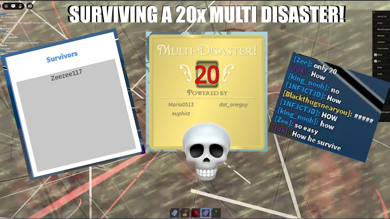 SURVIVING A 20X MULTI-DISASTER IN SURVIVAL DISASTER NATURAL (PURE CHAOS) | Roblox
