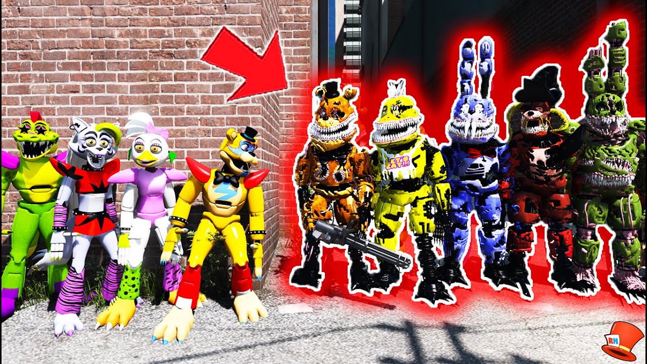 Can All GLAM ROCK Animatronics DEFEAT All CORRUPTED Animatronics? (GTA 5 Mods FNAF RedHatter)