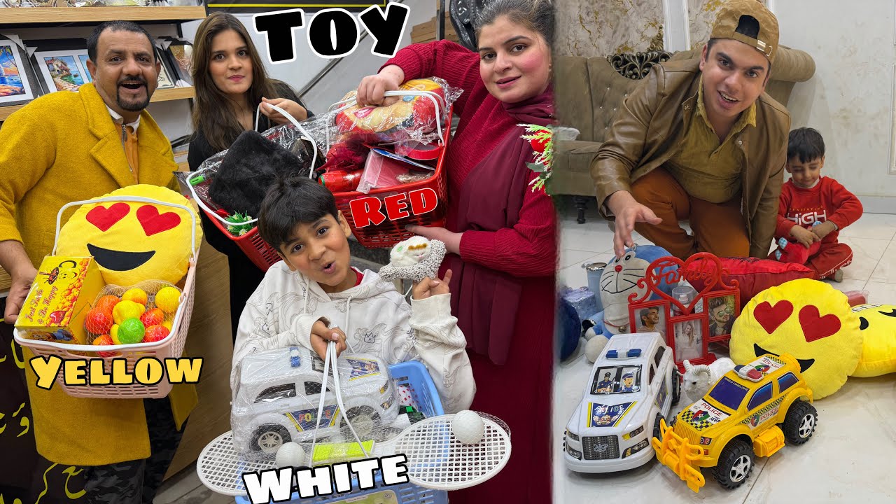 COLOURFUL TOY CHALLENGE with FAMILY 😍