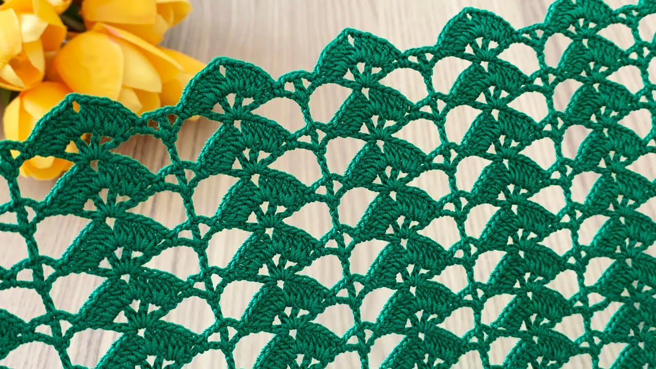 CROCHET EASY and MOST BEAUTİFUL Design Runner, Blouse, Shawl Pattern