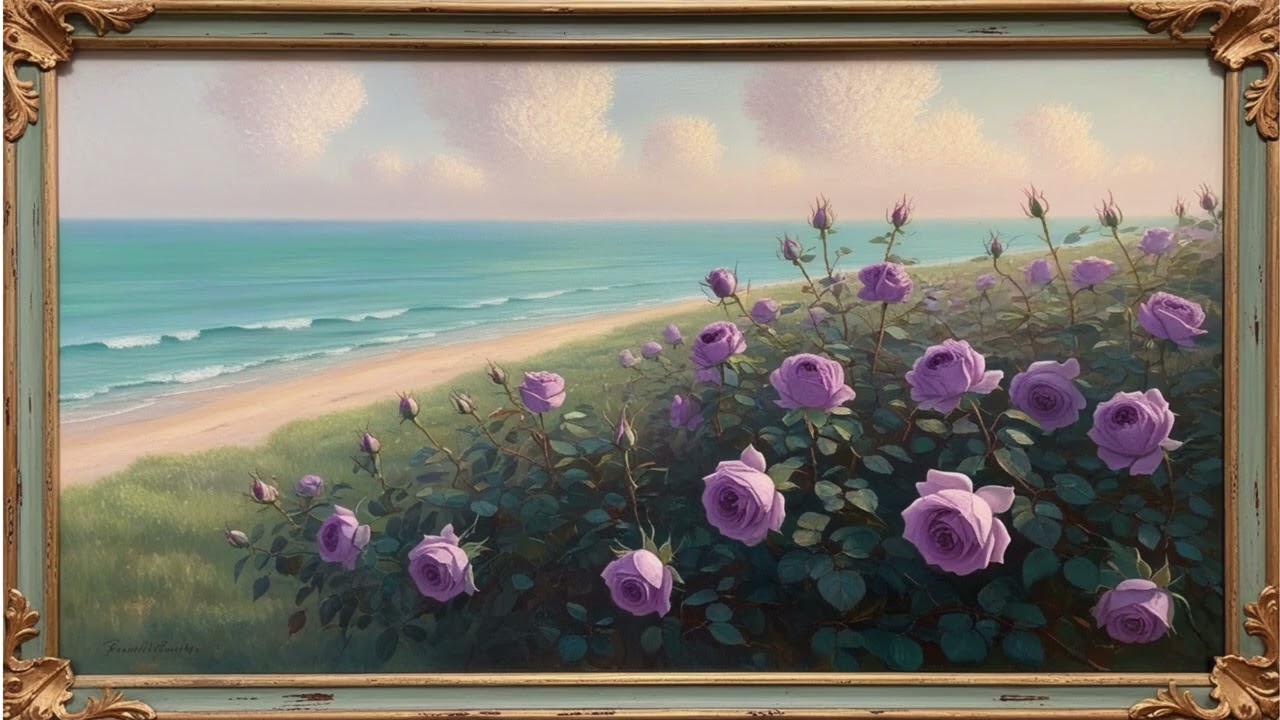 TV Art Flower Painting TV Screen Saver Wallpaper Background Oil Painting Decort