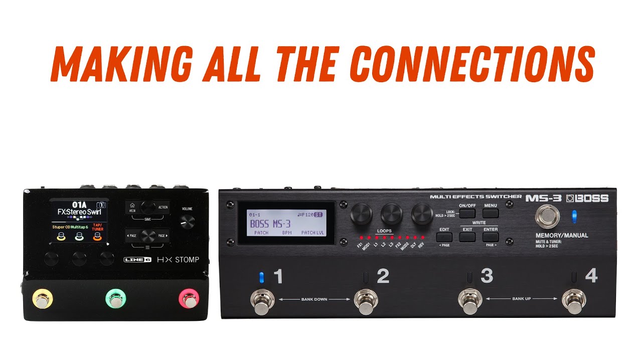 Connecting the Boss MS-3 to the Line 6 HX Stomp