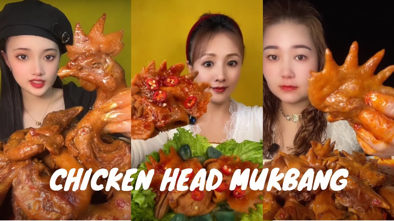MUKBANG ASMR | CHICKEN HEAD 🐔🐔 | CHINESEE EATING SHOW | KWAI | 먹방 닭 머리 मुकबैंग चिकन हेड  หัวไก่