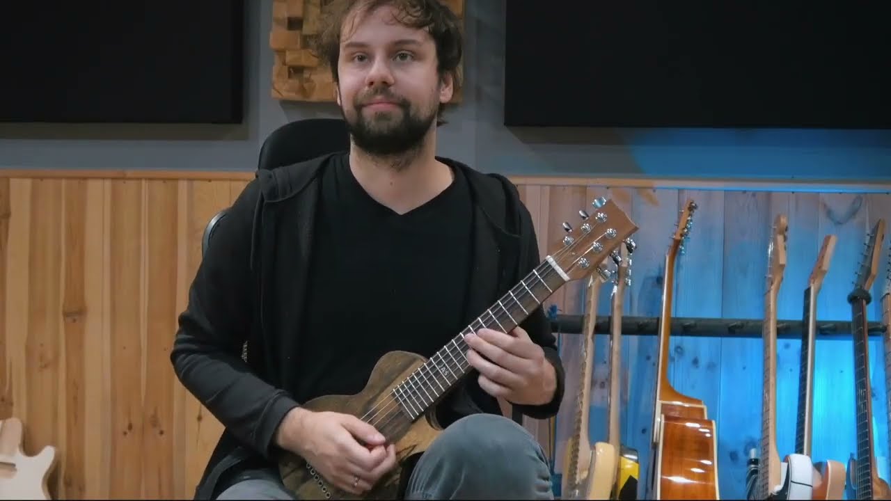 Jamming On A Guitar That I Built For My 3 Year Old Son