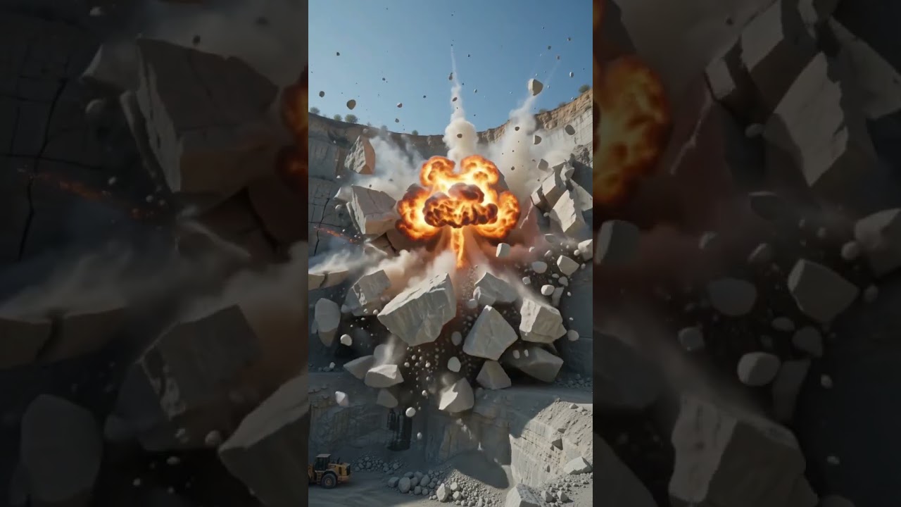 What a massive quarry explosion actually looks like...​Warning: High-impact blast incoming! 💣