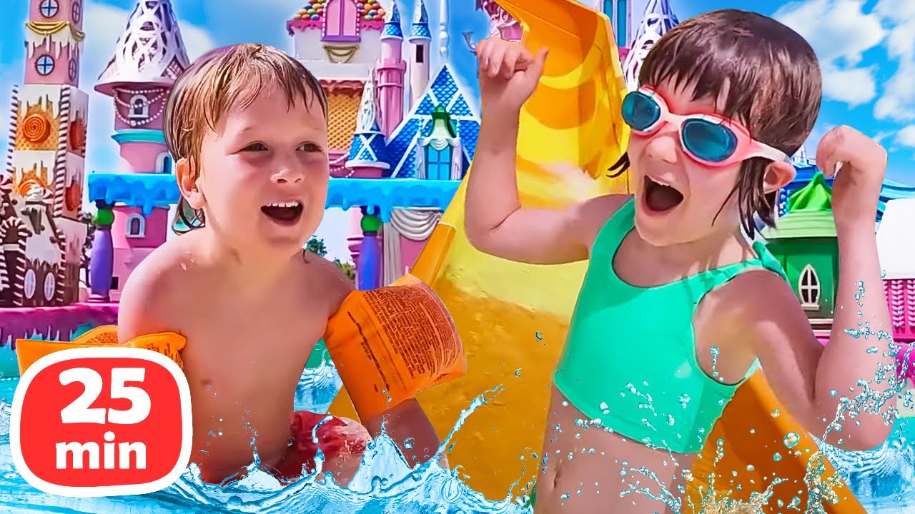 Pool Fun with Kapuki Kids! Water Parks, Pools & Jacuzzis!