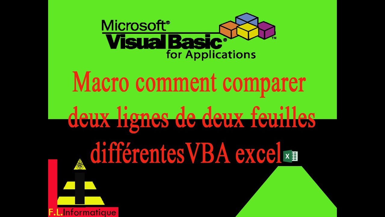 MACRO COMMENT COMPARER DEUX LIGNES DE DEUX FEUILLES  VBA EXCEL