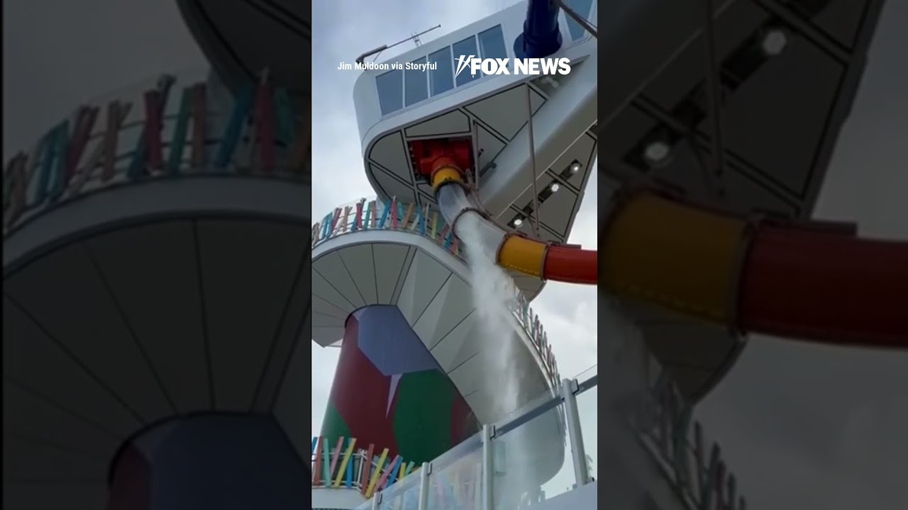 &lsquo;STOP THE SLIDE!&rsquo;: Passengers on world's largest cruise ship panic as slide panel shatters