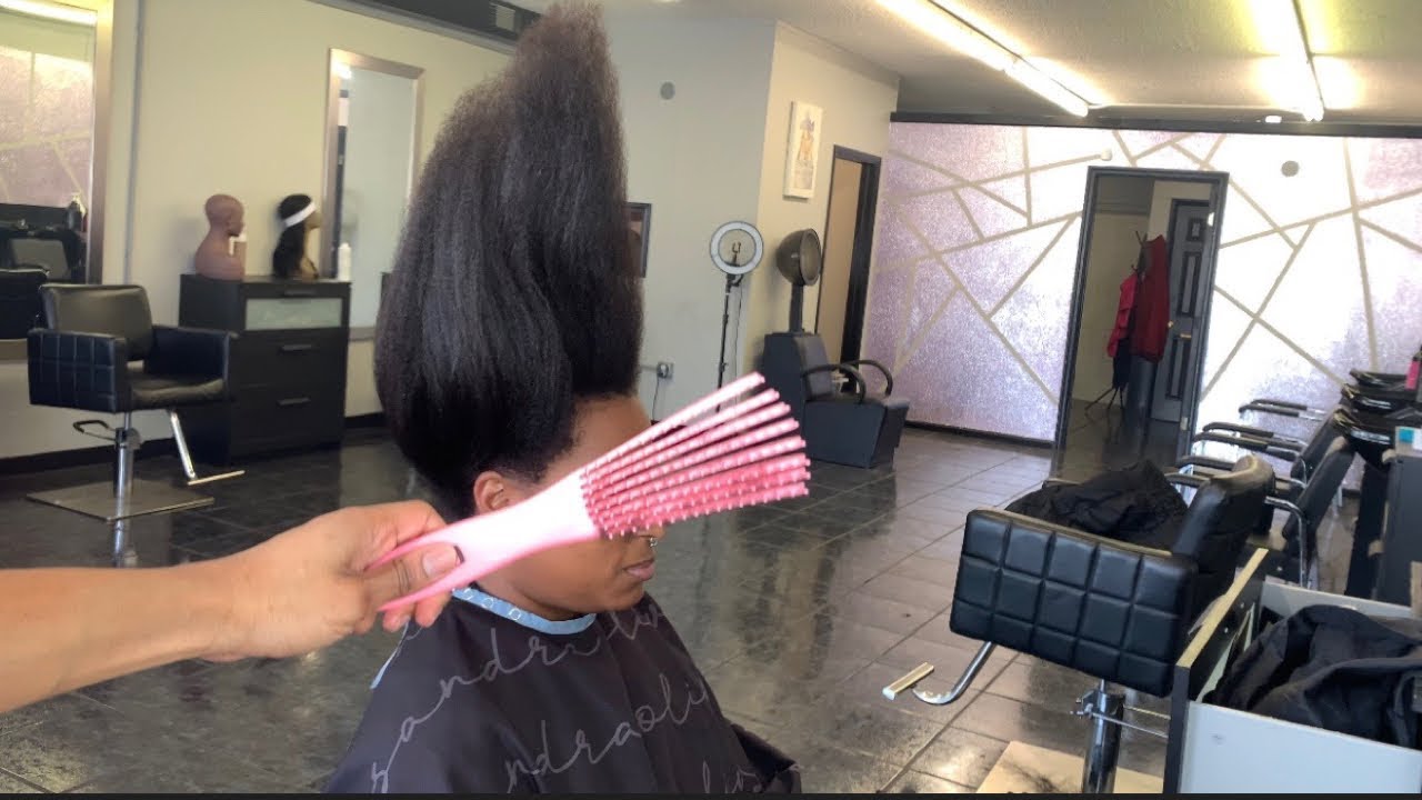 Testing out detangler brush on thick 4c/4b natural hair | detangler brush