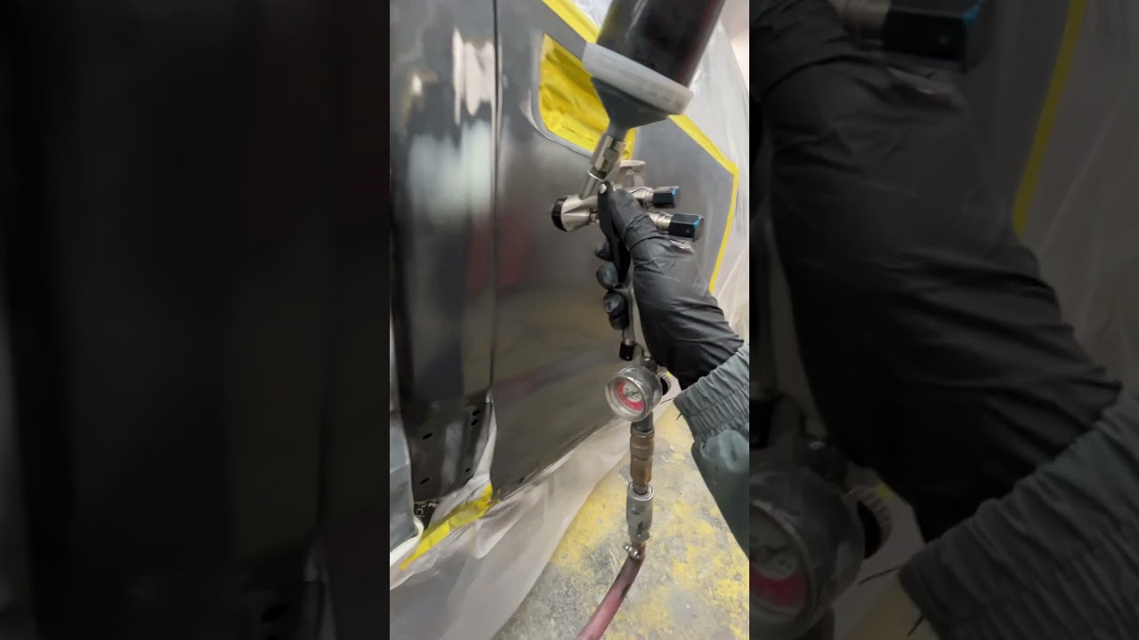 SPRAYING DIRECT TO METAL HIGH BUILD PRIMER #car #automobile #paintlife #satisfying #paint #autobody