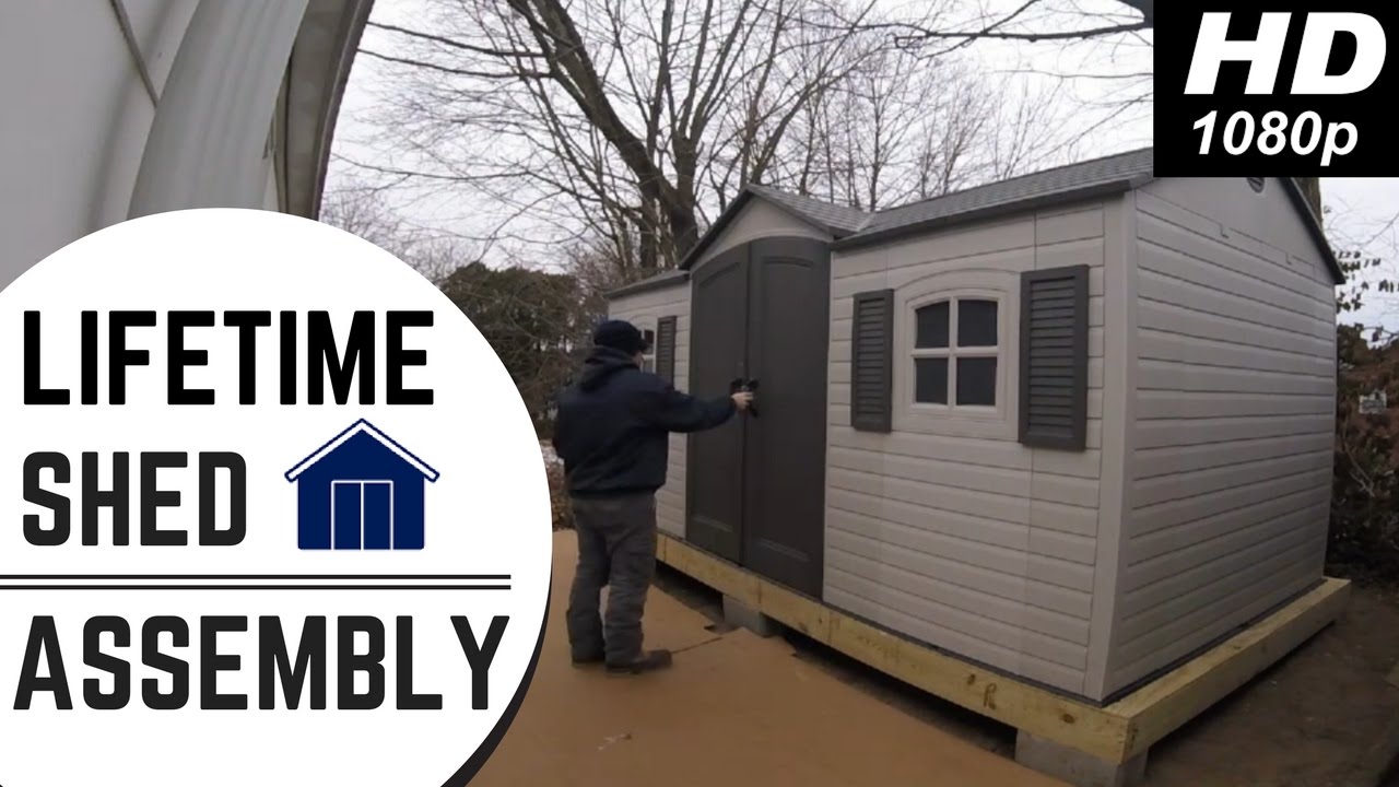 Lifetime Outdoor Storage Shed With Wooden Platform (Timelapse)
