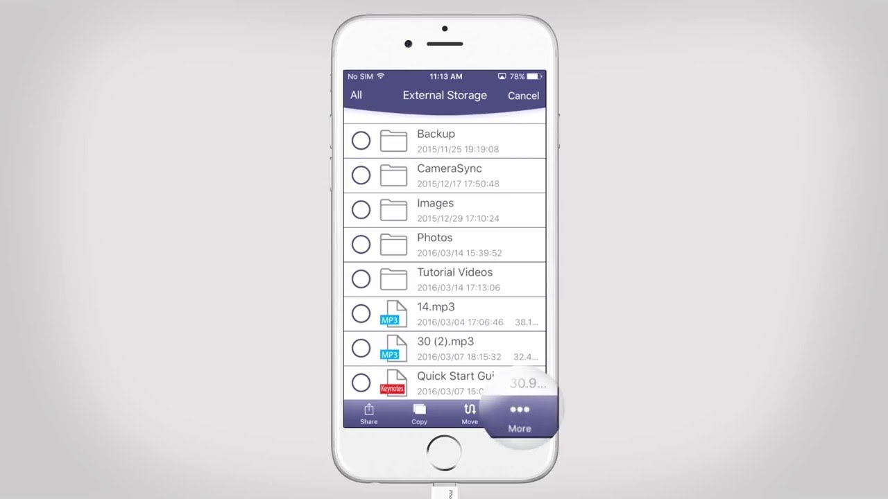 PhotoFast ONE App - External Storage Function