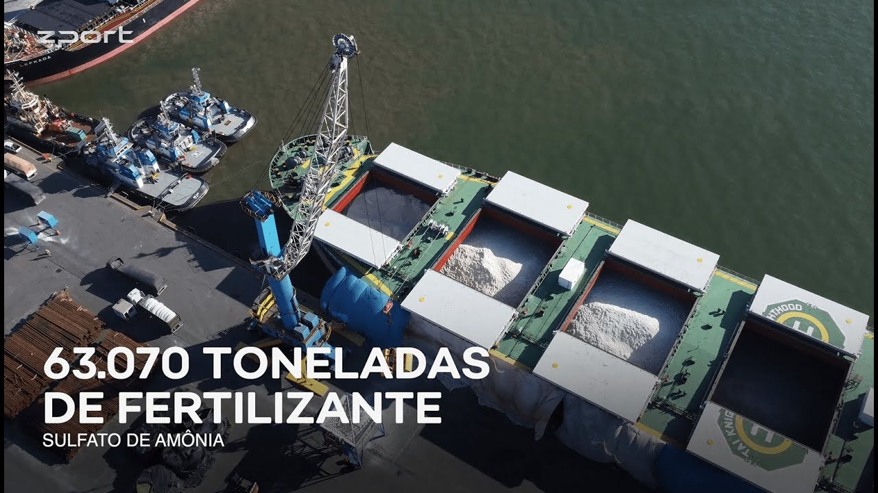 Maior descarga de fertilizantes já operada no Porto de São Francisco do Sul-SC - ZPORT