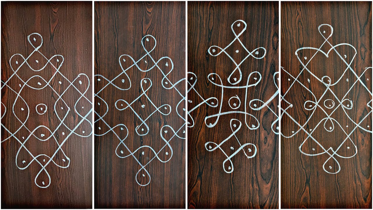 Rangula Muggu | 7x1 Dotted Muggu|4 styles in one pattern |