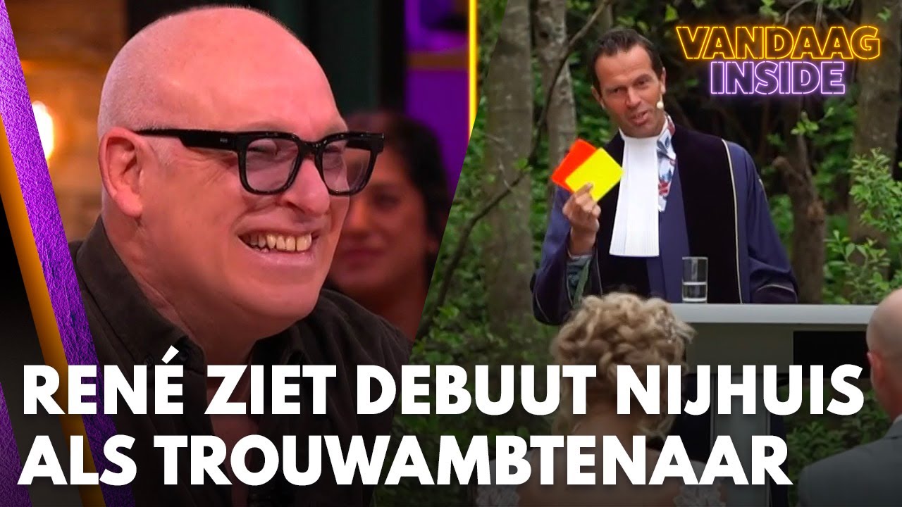 René ziet Bas Nijhuis debuut maken als trouwambtenaar: 'Leuk man!' | VANDAAG INSIDE