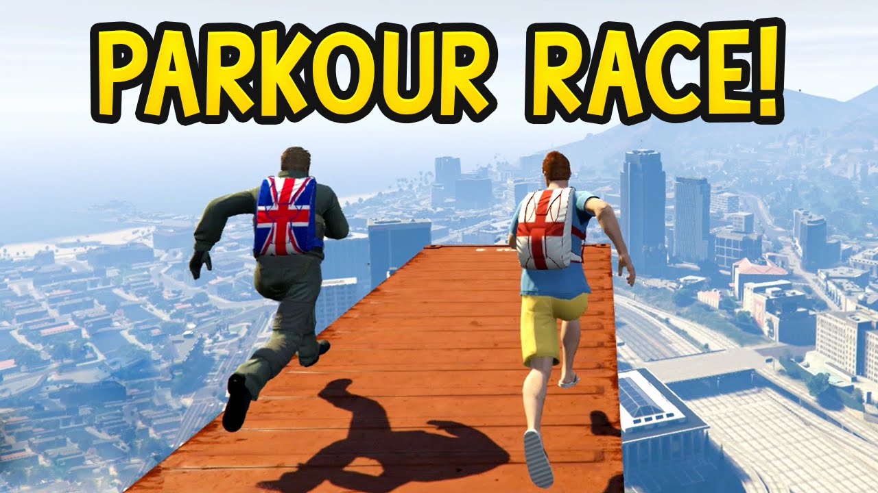 EPIC PARKOUR! GTA 5 Funny Moments : Olli43 vs Geo23!