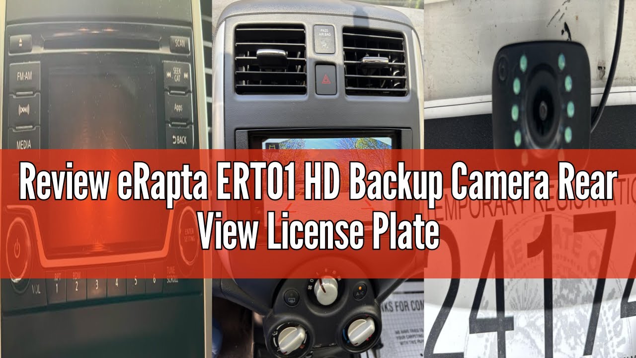Review eRapta ERT01 HD Backup Camera Rear View License Plate Reverse Camera Universal for Pickup Tru