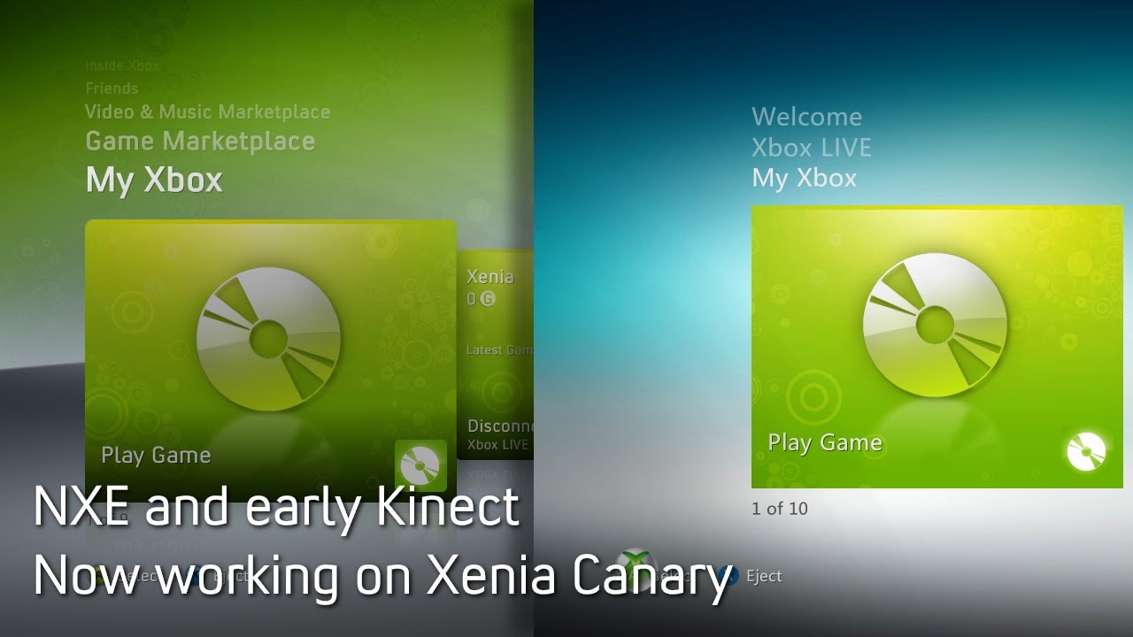 Xbox 360 NXE dashboards on PC (Using latest xenia-canary build)