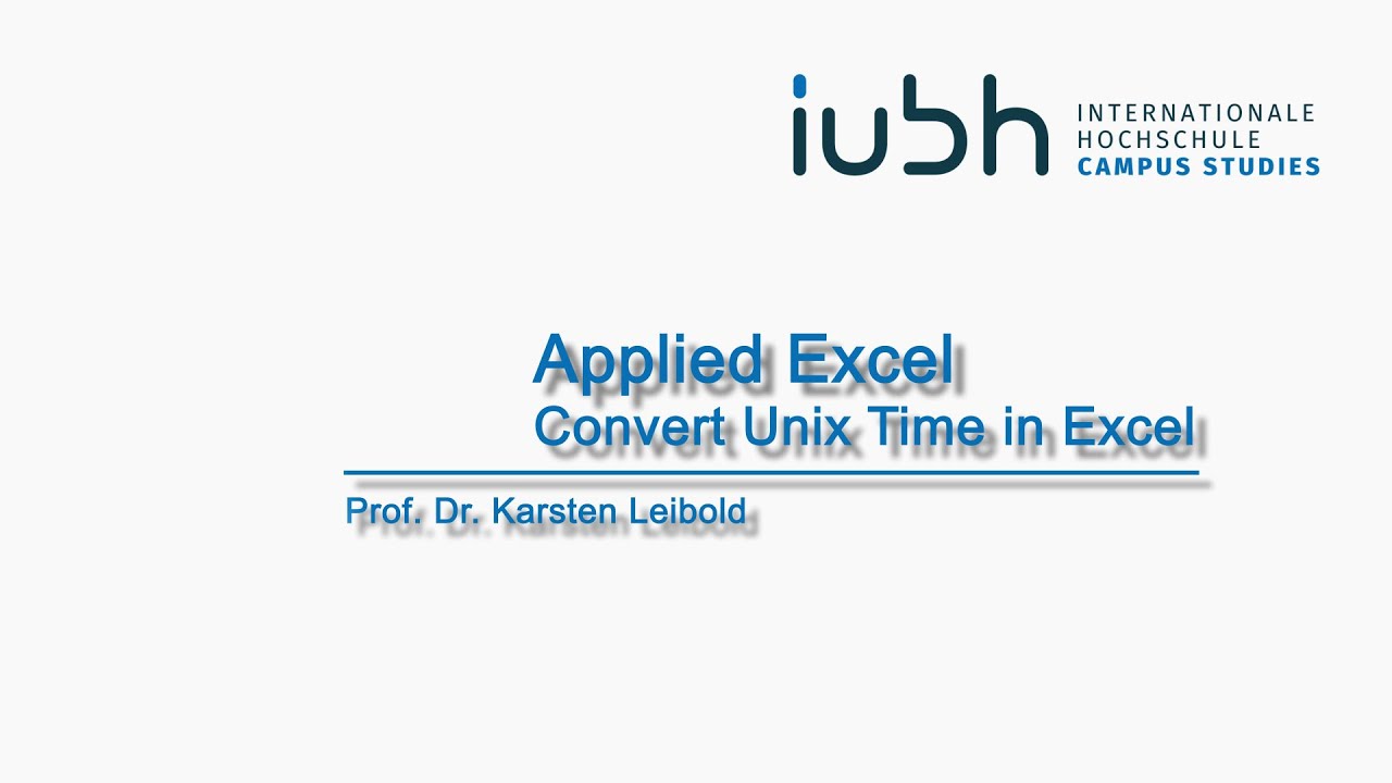 Convert Unix Time to Excel Date and Time