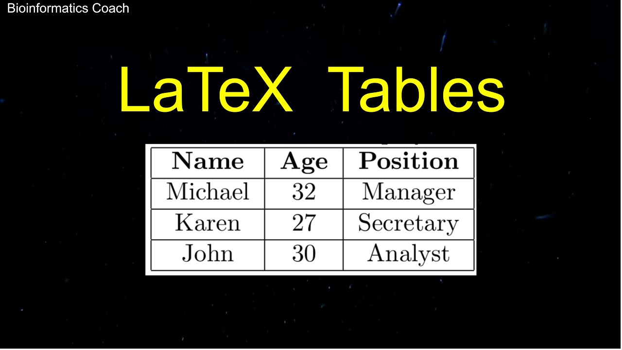 Create tables in LaTeX